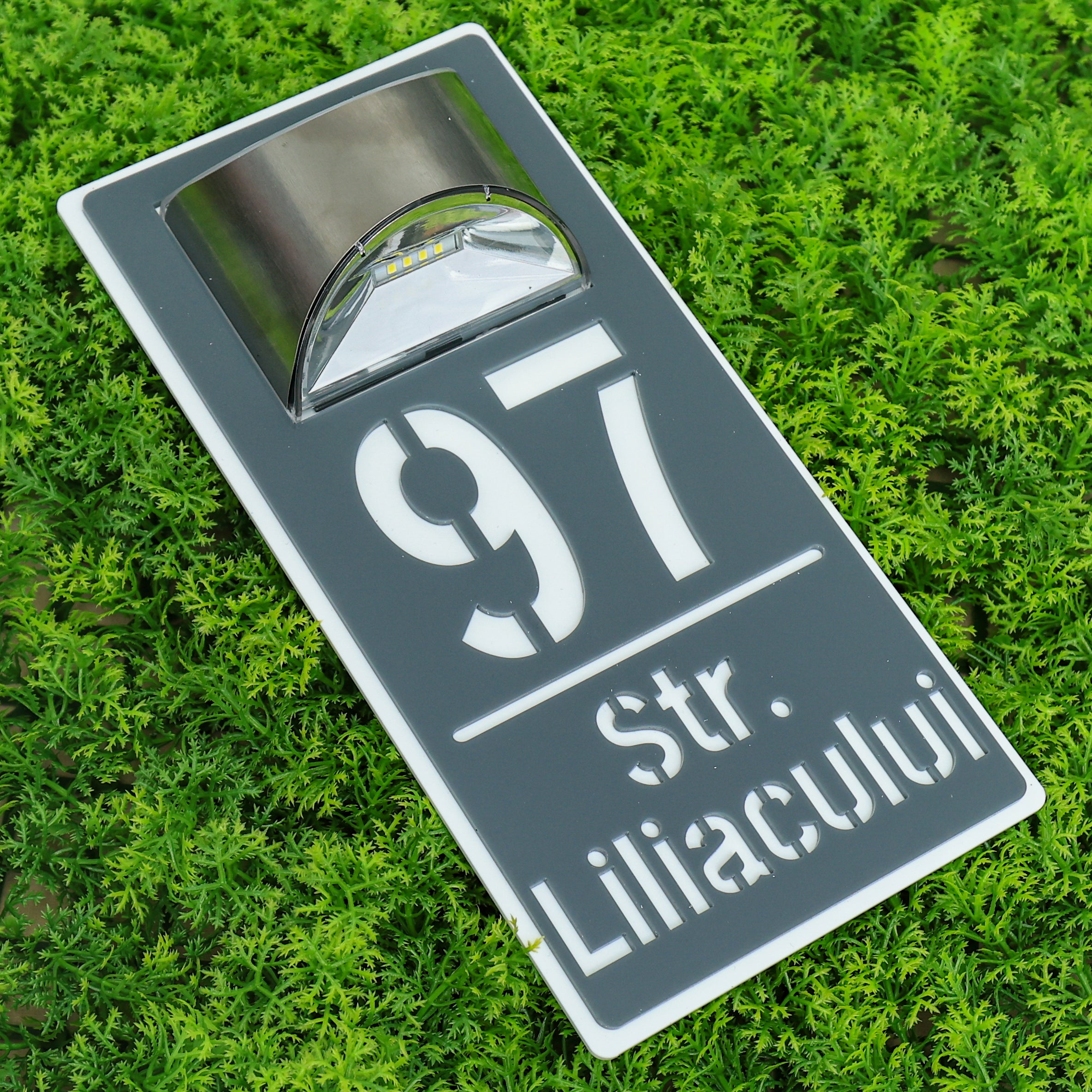 Număr de casă luxury antracit lucios - alb lucios