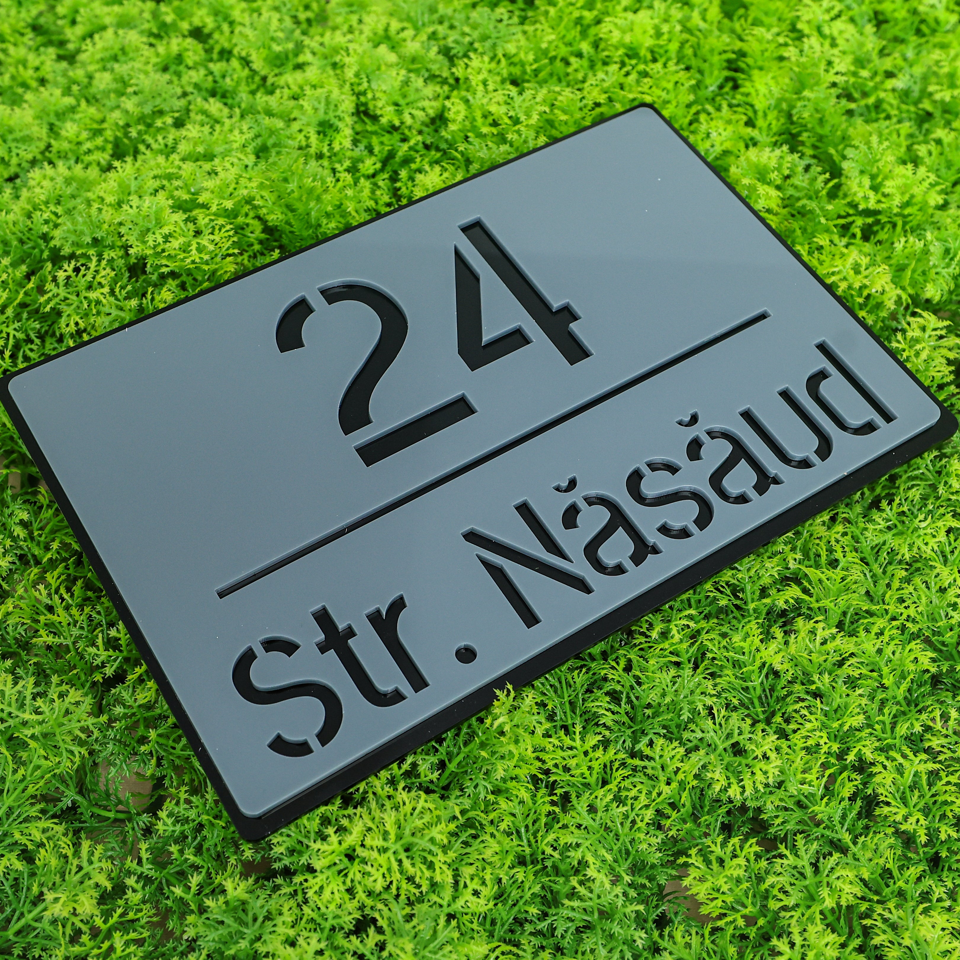 Număr de casă premium antracit lucios - negru lucios