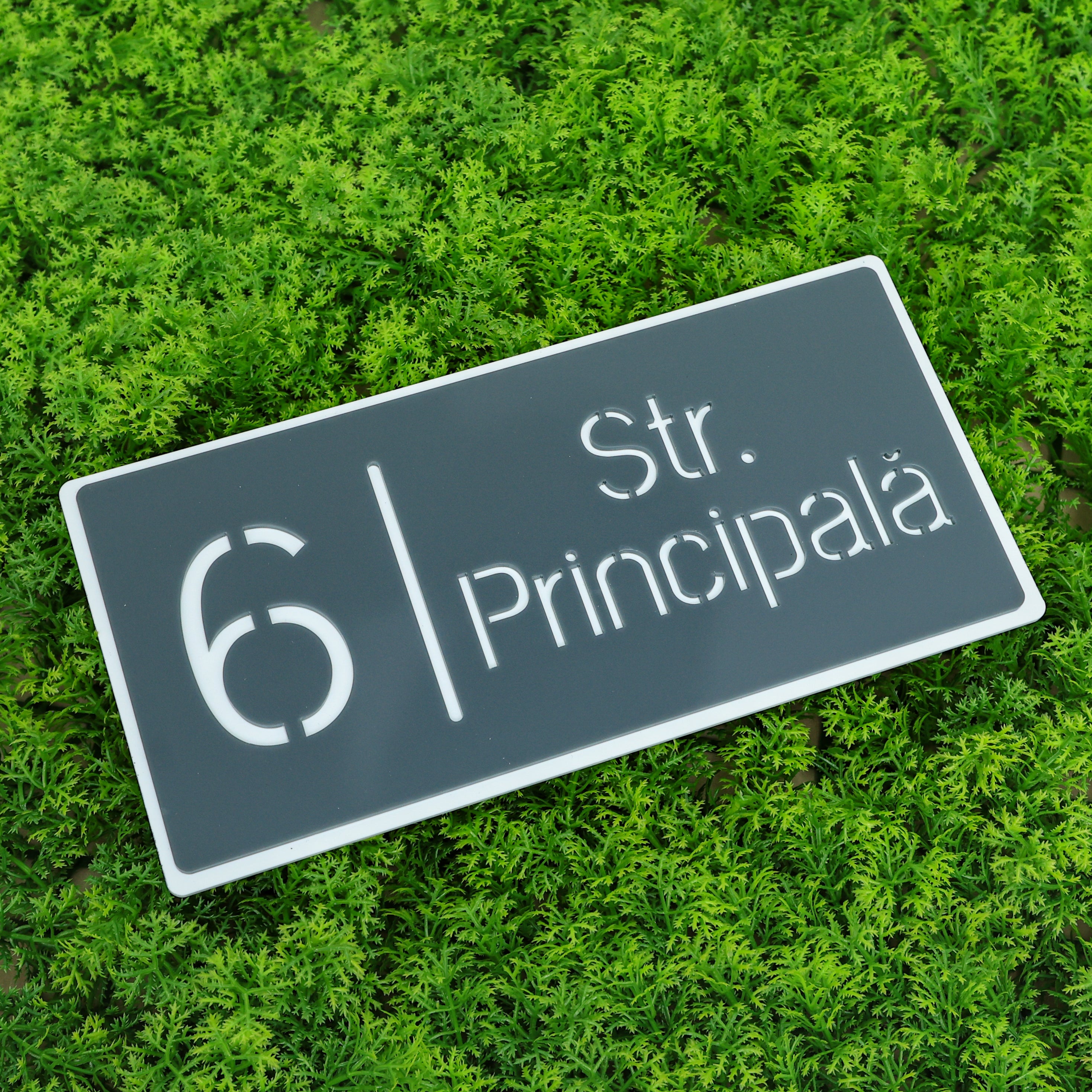 Număr de casă royal antracit lucios - alb lucios