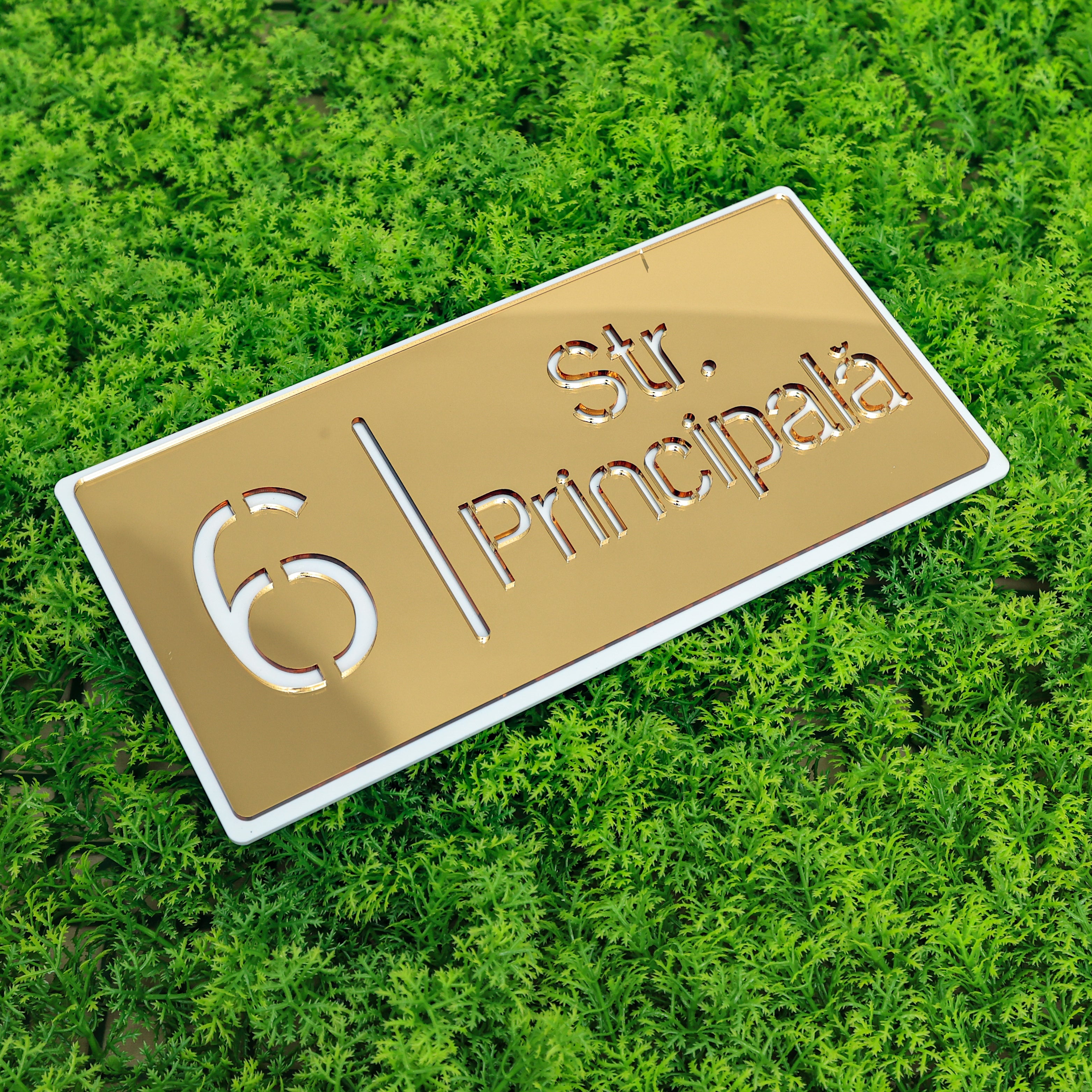 Număr de casă royal auriu oglindă - argintiu oglindă