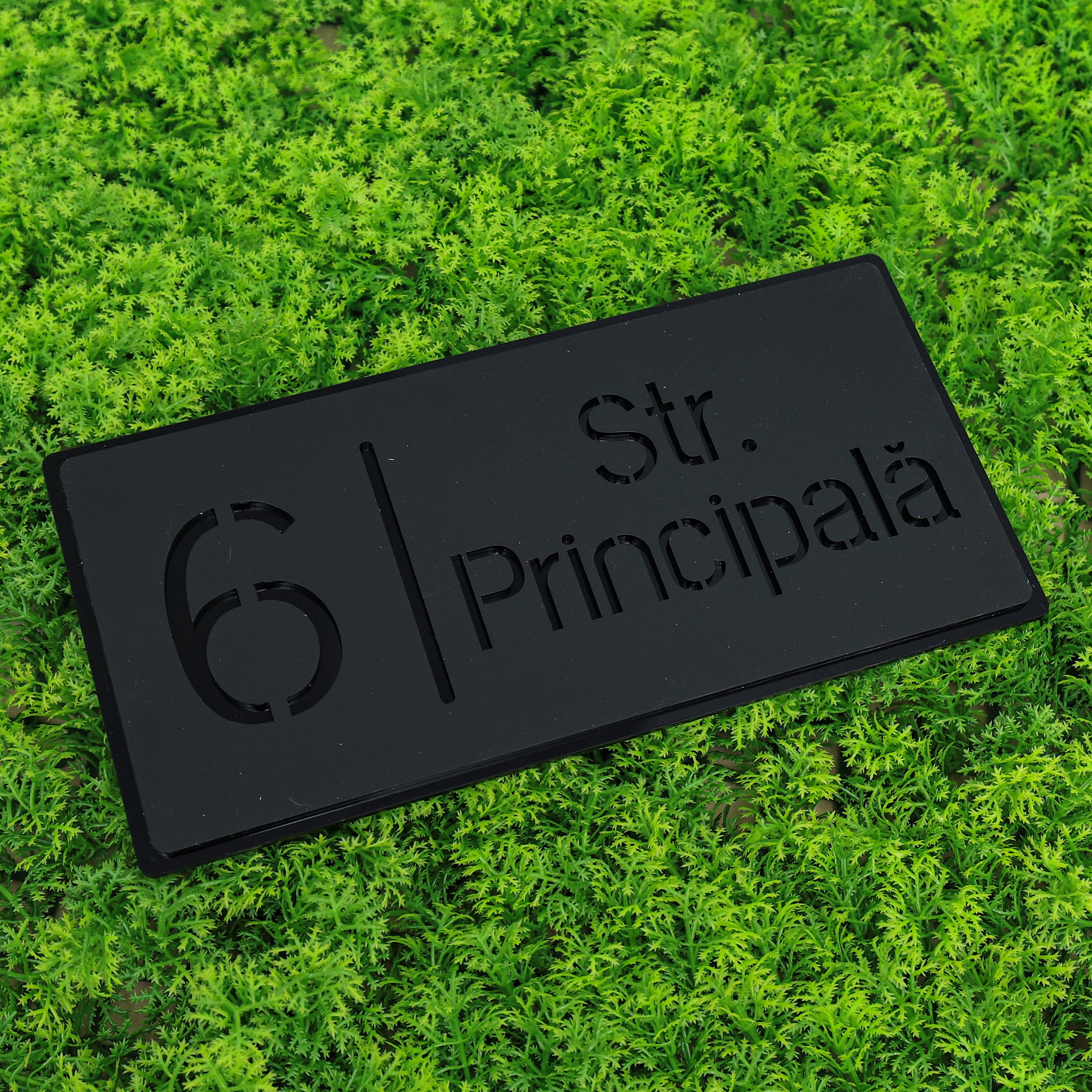 Număr de casă royal negru satinat - negru lucios