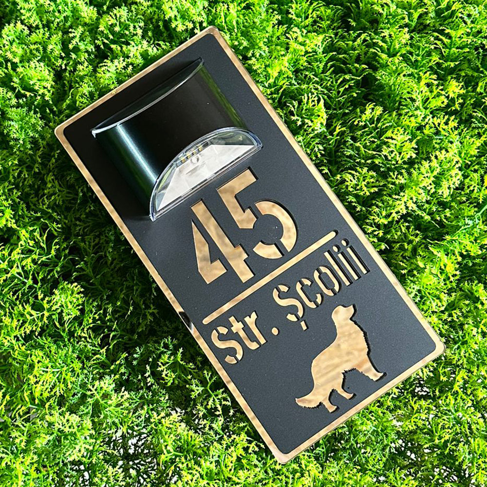 Numar de casa Luxury cu LOGO - Avem orice rasa de caine / animal.